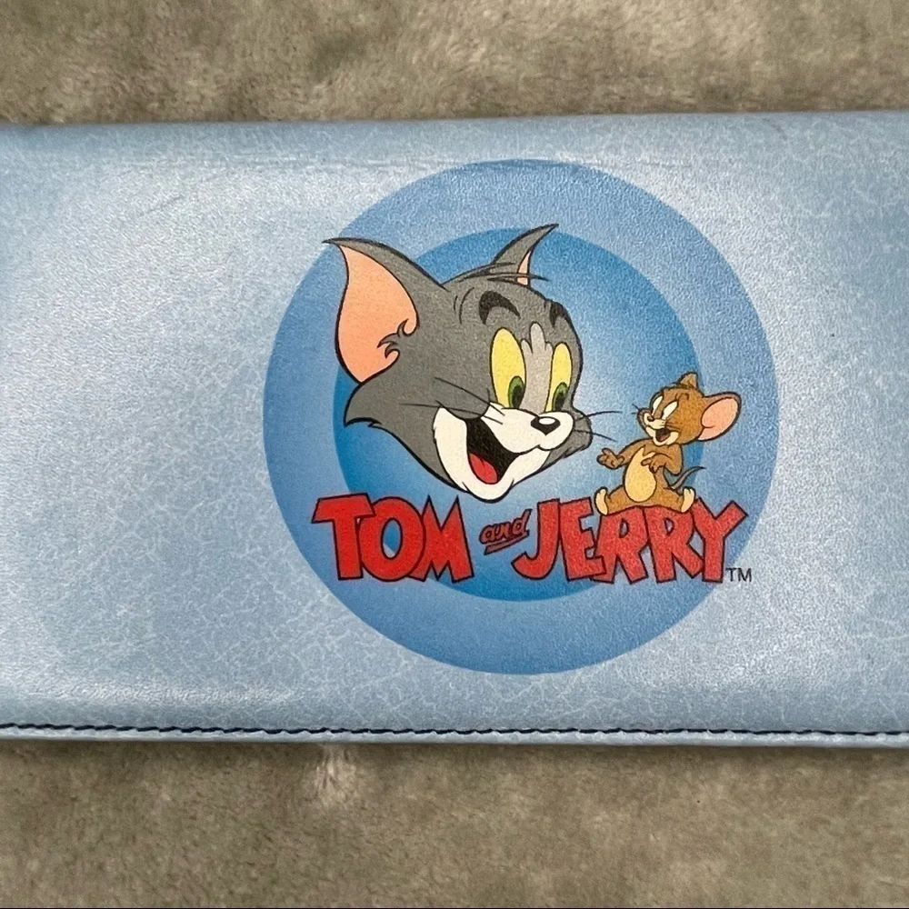 Tom and Jerry Light Blue Wallet Checkbook Credit Card Holder Turner Ent